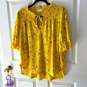 Yellow Floral Blouse